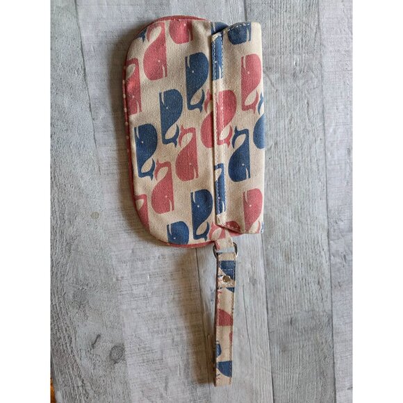 Bungalow 360 Whale Print Canvas Wristlet Wallet With Snap Closure & Zippered Poc - Picture 7 of 7
